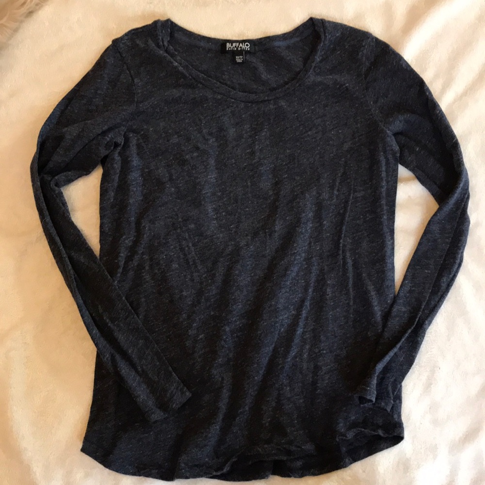 Buffalo David Bitton blue heather long sleeve tee